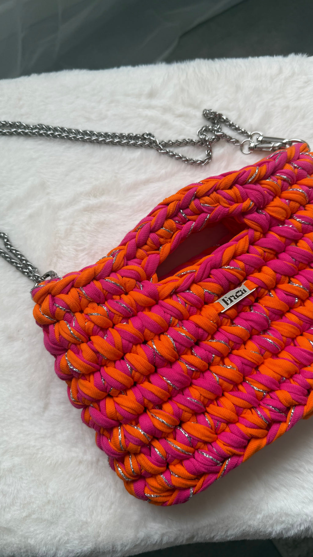 Maya - orange, fuchsia et argenté